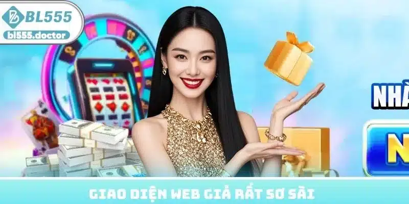 Giao diện web giả rất sơ sài