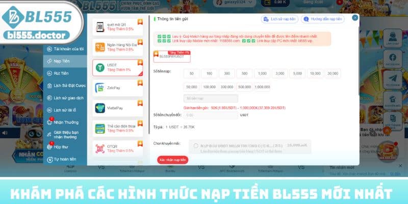 Khám phá các hình thức nạp tiền BL555 mới nhất